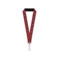 Buckle-Down Lanyard - PIRATES OF THE CARRIBEAN Jack Sparrow Skull Icon Red/Black/Gray