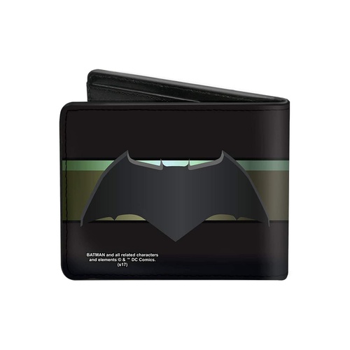  Mens Buckle-down Pu Bifold - Batman 2017 Icon/Stripe Black/Gold-fade Bi Fold Wallet, Multicolor, 40 x 35 US