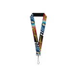 Buckle-Down Unisex-Adults Lanyard-10-Wonder Woman Face W/Stars, Multicolor, One-Size