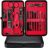 Manicure Pedicure Set Nail Clippers-Buluri Stainless Steel Manicure Set with Travel Case for Men and Women (16 Pcs)