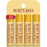 Burts Bees 100% Natural Origin Moisturizing Lip Balm, Original Beeswax with Vitamin E & Peppermint Oil - 4 Tubes