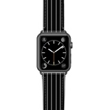 CASETiFY Black Stripe Saffiano Faux Leather Apple Watch Strap_BLACK/ SPACE GREY