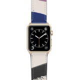 CASETiFY Zebra Pop Saffiano Faux Leather Apple Watch Strap_WHITE/ GOLD