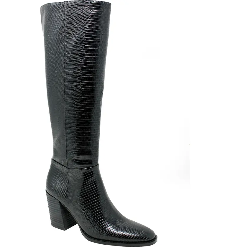 Charles by Charles David Charles David Softie Lizard Embossed Knee High Boot_BLACK FAUX LEATHER