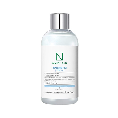  COREEANA [Ample:N] Hyaluron Shot Toner 7.43 fl. oz. (220ml) - Hyaluronic Acid & Xylitol Complex Contained, Hydrating Essence Facial Toner for Sensitive and Dry Skin