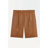 THE EMBOSSED-LEATHER BERMUDA SHORTS