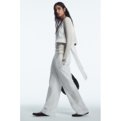 COS EMBROIDERED WIDE-LEG PANTS