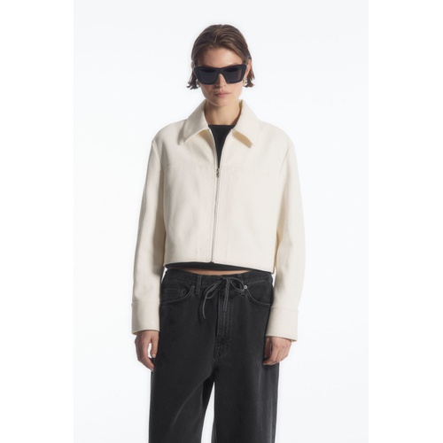 COS CROPPED TWILL ZIP-UP JACKET