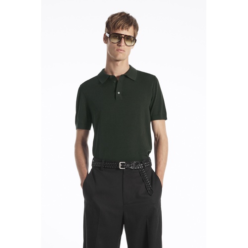 COS KNITTED SILK POLO SHIRT