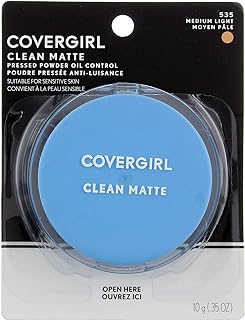 COVERGIRL Clean Matte Pressed Powder, Medium Light (Packaging May Vary)