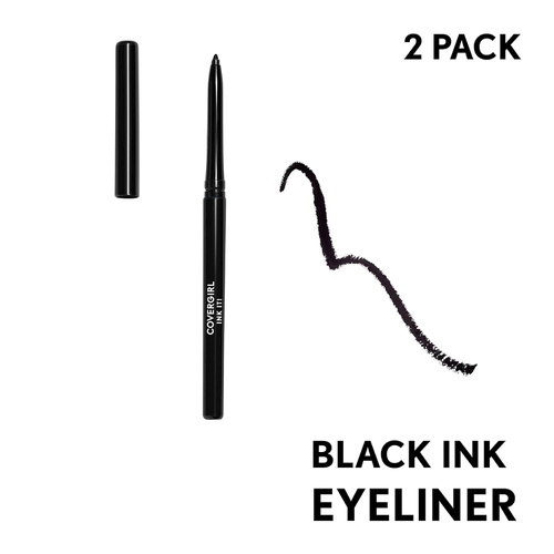  COVERGIRL Ink It By Perfect Point Plus Waterproof Eyeliner, 1 Pencil, Black Ink Color, Long Lasting Waterproof Eyeliner (Packaging May Vary)