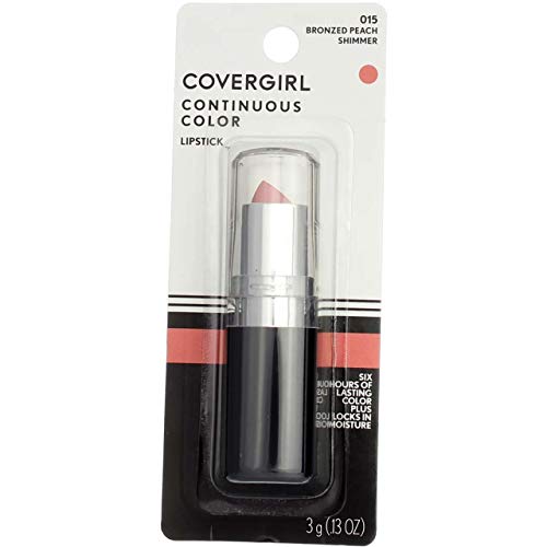 CoverGirl Continuous Color Lipstick, Bronzed Peach [015], 0.13 (Pack of 3)