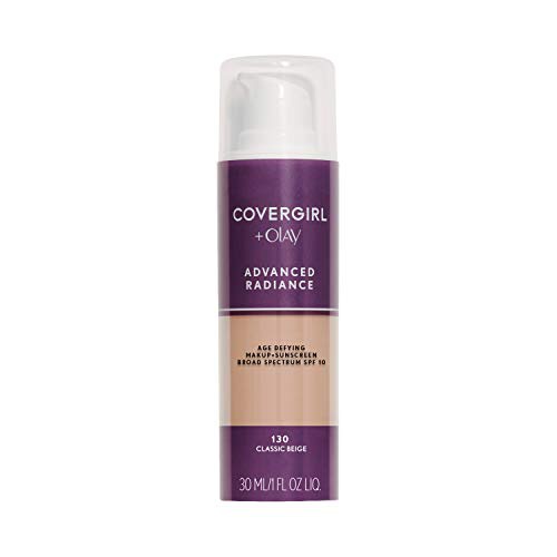  COVERGIRL Advanced Radiance Age-Defying Foundation Makeup, Buff Beige, 1 oz (Packaging May Vary)