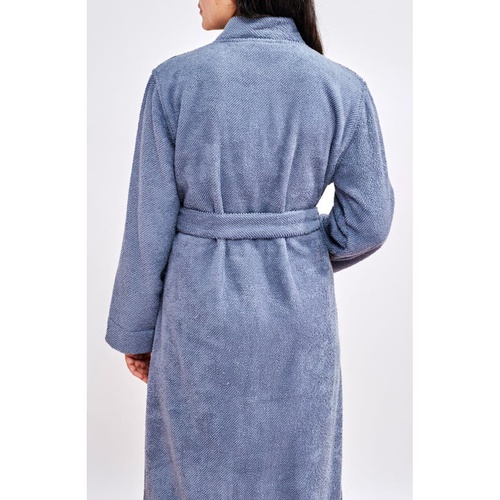  Coyuchi Air Weight Unisex Organic Cotton Robe_FRENCH BLUE