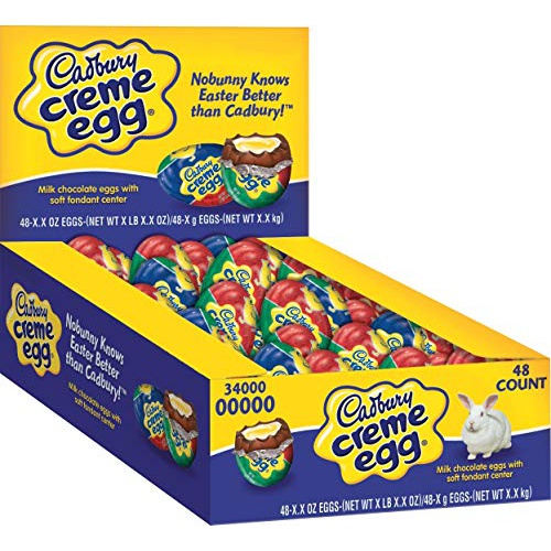  Cadbury REESES Milk Chocolate Peanut Butter Eggs Candy, Easter, 1.2 oz Pack (36 ct)