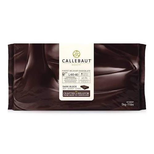  Callebaut L-60-40 Belgian Dark Chocolate Baking Block 60.6%, 1 Block / 11 pounds