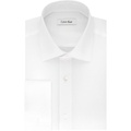 Calvin Klein Mens Dress Shirt Regular Fit Non Iron Herringbone French Cuff