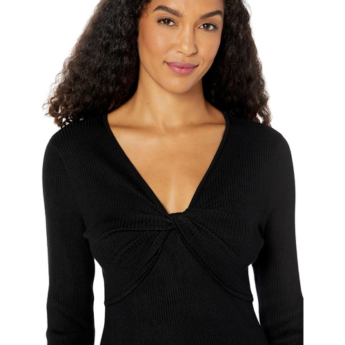  Calvin Klein Long Sleeve V-Neck with Twist Detail