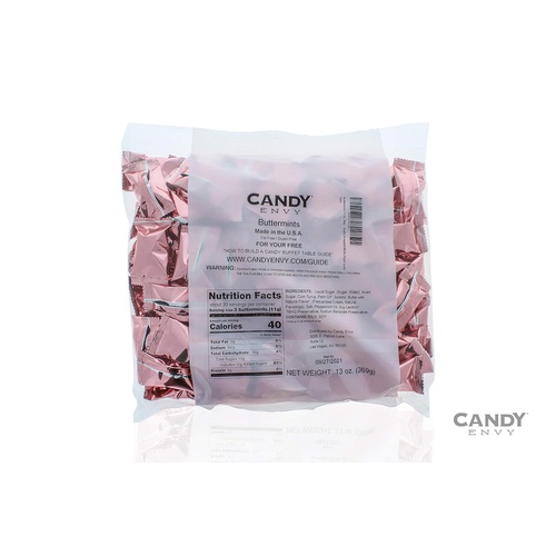  Candy Envy Rose Gold Foil Buttermints - 13 oz. Bag - Approximately 100 Individually Wrapped Mint Candy