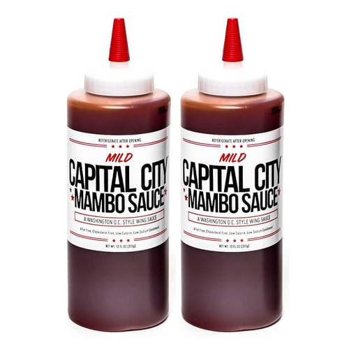  Capital City Mild Mambo Sauce - A Washington DC Wing Sauce (12 oz); Perfect for wings, chicken, pork, beef, and seafood (2 Pack)