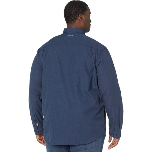 칼하트 Carhartt Big & Tall Flame-Resistant Force Original Fit Lightweight Long Sleeve Button Front Shirt