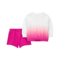 Baby Girls Dip Dye Sweatshirt and Shorts 2 Piece Set