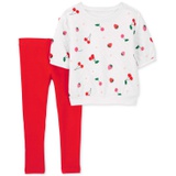 Baby Girls Cherry Top and Leggings 2 Piece Set