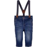 Carters Knit Denim Suspender Jeans