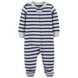 Carters Baby Striped 2-Way Zip Cotton Footed Sleep & Play
