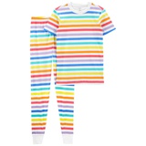 Carters 2-Piece Adult Rainbow Stripes 100% Snug Fit Cotton PJs
