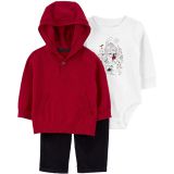 Carters 3-Piece Pullover Hoodie & Pant Set