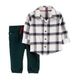 Carters 2-Piece Plaid Button-Front Shirt & Corduroy Pant Set