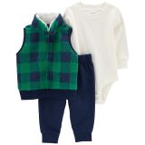 Carters Baby 3-Piece Sherpa Vest Set