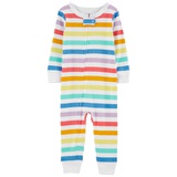 Carters Toddler 1-Piece Rainbow Stripes 100% Snug Fit Cotton Footless PJs