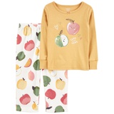 Carters Toddler 2-Piece Apple Cotton & Fleece PJs