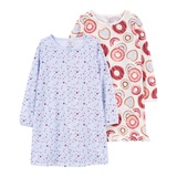 Carters Kid 2-Pack Donuts Nightgowns