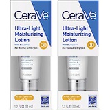 CeraVe Face Moisturizer with SPF 30 | 1.7 Ounce | Light-Weight Face Lotion with Hyaluronic Acid | Fragrance Free (2 Pack)