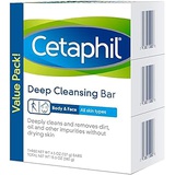 Cetaphil Deep Cleansing Face & Body Bar for All Skin Types, 3 Count