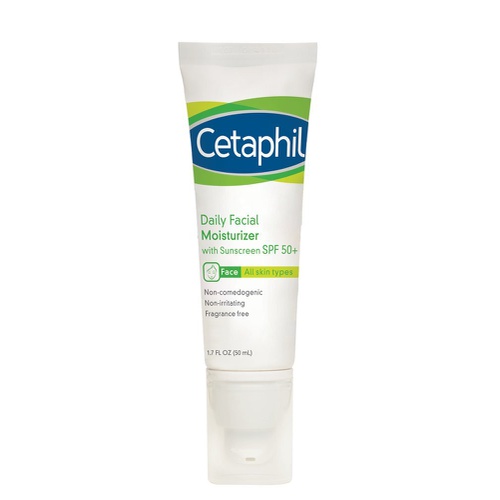  Cetaphil Daily Facial Moisturizer with Sunscreen, SPF 50+ , Fragrance Free, 3.4 Fl Oz (Pack Of 2)