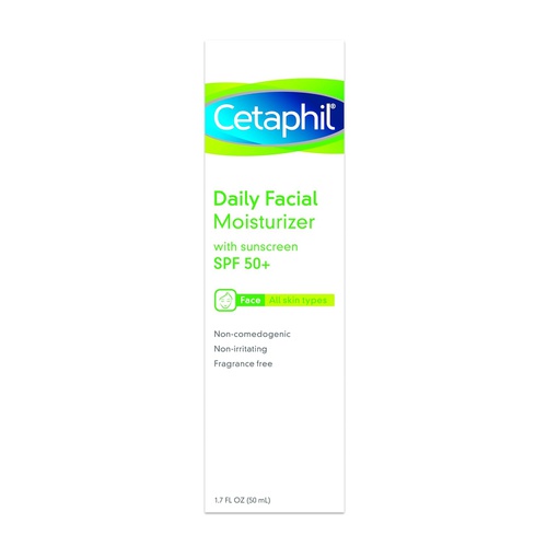  Cetaphil Daily Facial Moisturizer with Sunscreen, SPF 50+ , Fragrance Free, 3.4 Fl Oz (Pack Of 2)