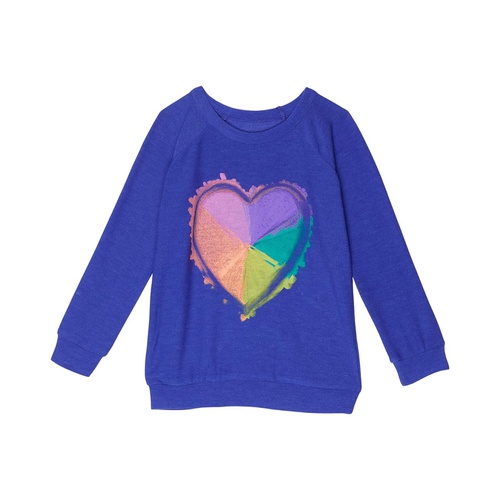  Chaser Kids Rainbow Heart RPET Cozy Knit Raglan Pullover (Toddler/Little Kids)