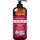 Cliganic USDA Organic Jojoba Oil 16 oz with Pump, 100% Pure | Bulk, Natural Cold Pressed Unrefined Hexane Free Oil for Hair & Face | Base Carrier Oil - Certified Organic