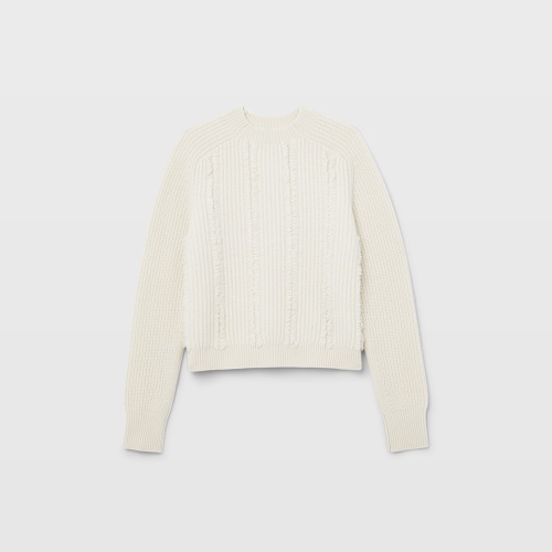 클럽모나코 Cashmere Cropped Fringe Sweater