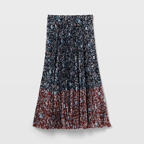 클럽모나코 Two-Tone Floral Pleated Skirt