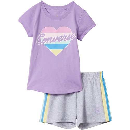 컨버스 Converse Kids Graphic T-Shirt & Shorts Set (Little Kids)