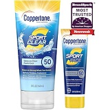 Coppertone Sport Clear SPF 50 Sunscreen Lotion, 5 Oz + Sport Face SPF 50 Sunscreen Lotion, 2.5 Oz, 7.5 Fl Oz
