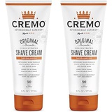 Cremo Barber Grade Shave Cream, Astonishingly Superior Ultra-Slick Shaving Cream Fights Nicks, Cuts and Razor Burn, Sandalwood 12 Fl Oz (Pack of 2)