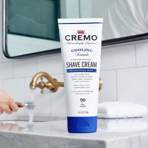  Cremo Barber Grade Cooling Shave Cream, Astonishingly Superior Ultra-Slick Shaving Cream Fights Nicks, Cuts and Razor Burn, 6 Oz (2-Pack)