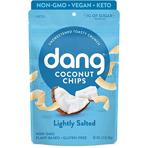  Dang Keto Toasted Coconut Chips | Lightly Salted Unsweetened | 1 Pack | Keto Certified, Vegan, Gluten Free, Paleo Friendly, Non GMO, Healthy Snacks Made with Whole Foods | 3.17 Oz