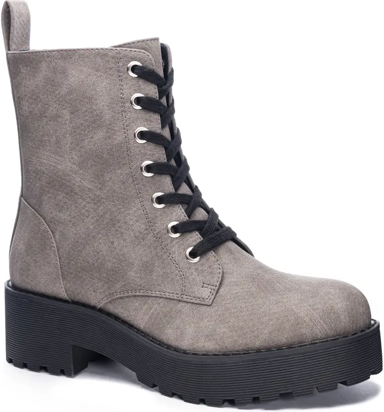 Dirty Laundry Mazzy Lace-Up Boot_GREY FAUX LEATHER